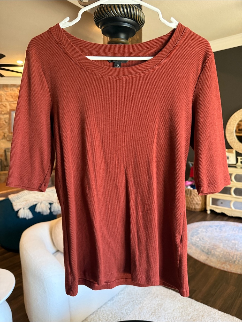 Banana Republic Women's Rust Crewneck Short Sleeve Top